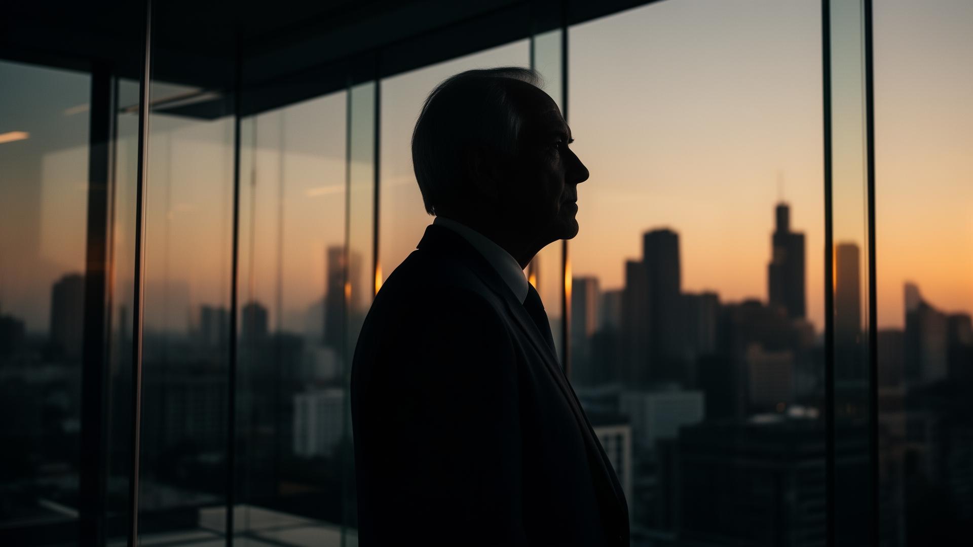 Senior executive in a quiet moment of reflection