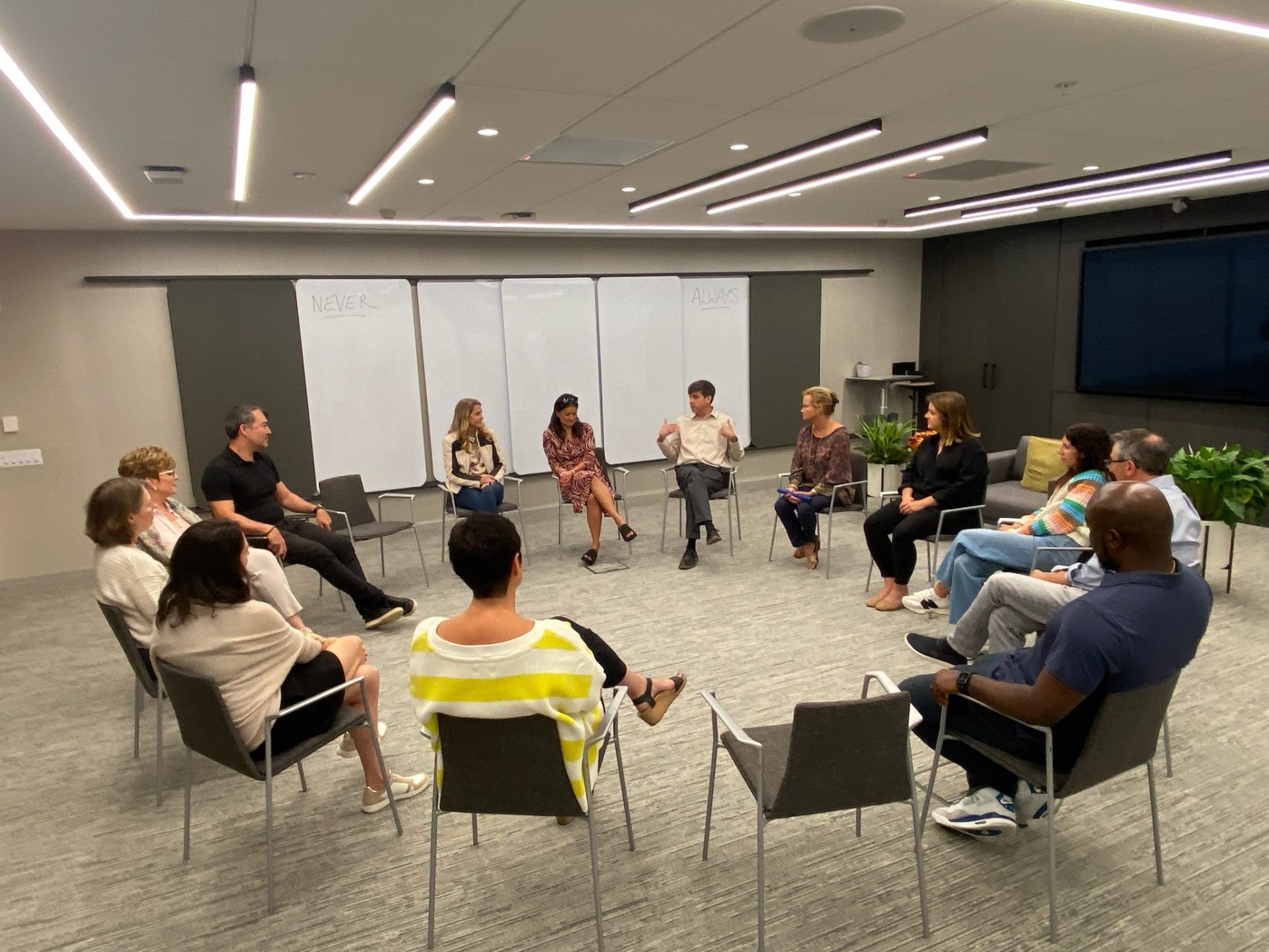 Diverse senior leadership team in strategy session