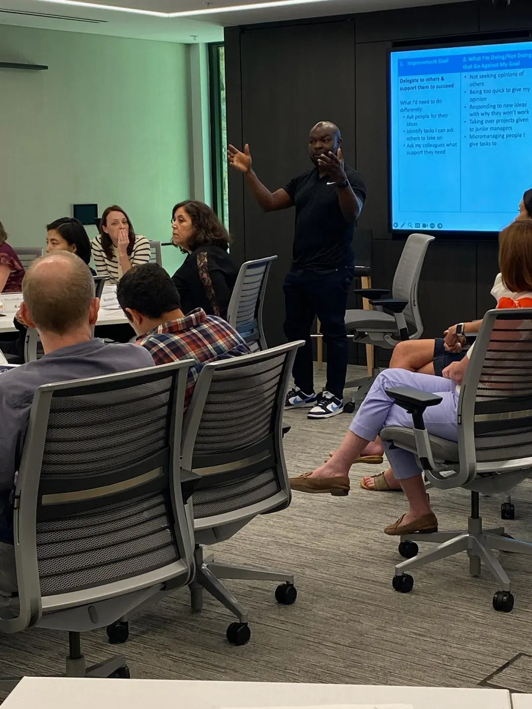 Sope Agbelusi leading a workshop
