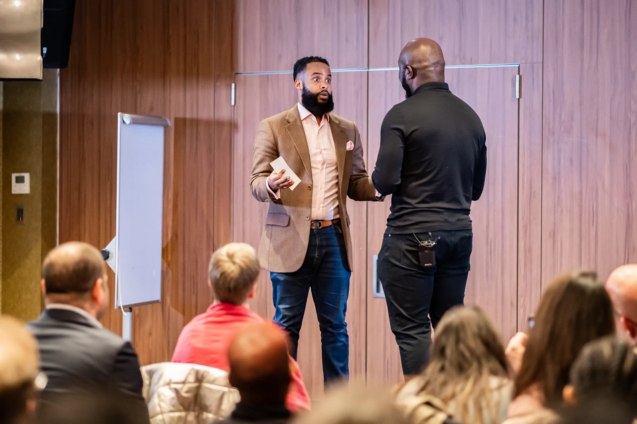 Sope Agbelusi live coaching in front of an audience
